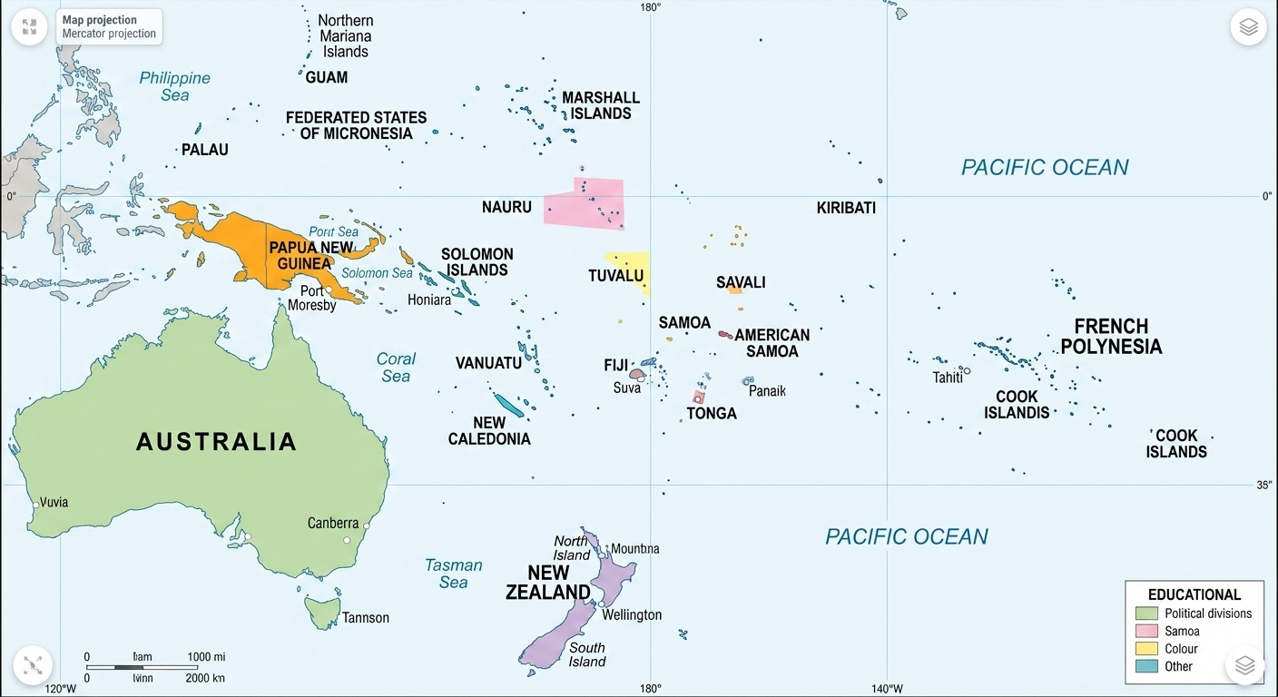 Oceania Map: Navigating the Pacific Frontier